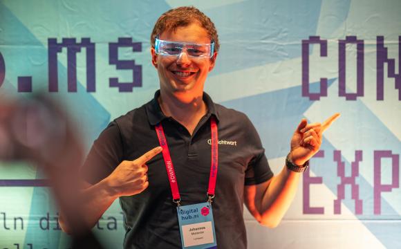 Johannes Mailänder (Founder von Lichtwart) beim Accelerator Demoday an 30.10.24